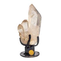 Ponta Quartzo Cristal Pedra Natural Bruto 15cm 602g com Base Ponta Quartzo Cristal Pedra Natural Bruto 15cm 602g com Base