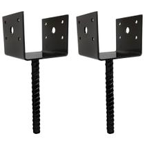 Pontalete de ancoragem para poste de deck em concreto A.A 4x4 preto, kit com 2 unidades Pontalete de ancoragem para poste de deck em concreto A.A 4x4 preto, kit com 2 unidades