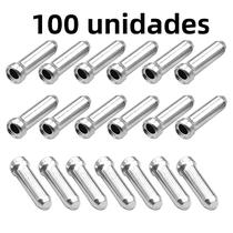 Pontas De Cabo De Freio De Bicicleta Em Alumínio 100pcs Para MTB, Tampas De Extremidade De Cabo De
