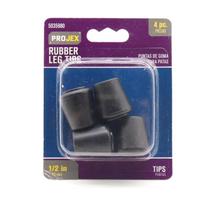 Pontas de perna para móveis PROJEX Rubber Round Black 1,3 cm, pacote com 4