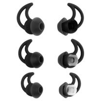 Pontas de silicone para fones Miruchertter, 3 pares, P/M/G, preto Pontas de silicone para fones Miruchertter, 3 pares, P/M/G, preto