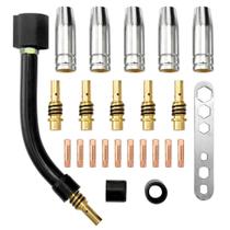 Pontas De Tocha De Soldagem MIG 0.8mm 1.0mm 24PCS, Protetor De Eletrodo, Pontas De Haste De Ligação,