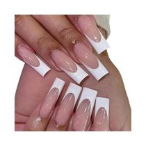 Pontas De Unhas Falsas Retangulares Brancas Estilo Francês 24PCS Pontas De Unhas De Acrílico Para Pontas De Unhas Falsas Retangulares Brancas Estilo Francês 24PCS Pontas De Unhas De Acrílico Para