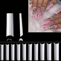 Pontas De Unhas Quadradas XXL 502 Peças Sem Curva C Unhas Falsas Longas Meia Cobertura Transparentes Pontas De Unhas Quadradas XXL 502 Peças Sem Curva C Unhas Falsas Longas Meia Cobertura Transparentes