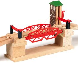 PONTE DE ELEVAÇÃO BRIO 33757 Acessório de trem de brinquedo com trilha de madeira para crianças de 3 anos ou mais