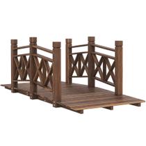 Ponte de jardim de madeira Outsunny 150 cm com trilhos de segurança