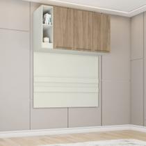 Ponte Modulada 145cm Casal 3 Portas Cabeceira Seletto Henn - Areia/Jequitibá