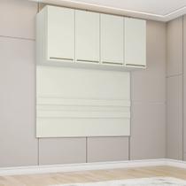 Ponte Modulada 165cm Casal Queen 4 Portas Cabeceira Seletto Henn - Areia HP