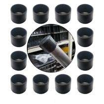 Ponteira 1 1/2 Redonda Externa Para Pé De Cadeira Mesa Bancos Tubular PVC Preta - 16 Peças