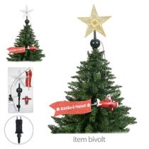 Ponteira animada natal aviao c/ led c/movimento