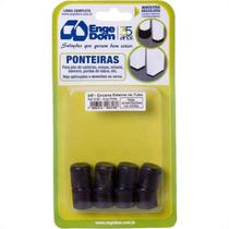 Ponteira Cadeira Engedom ''Pe'' Externo Preta (B) 5/8'' 8 Pecas Redondo 3182 Ponteira Cadeira Engedom ''Pe'' Externo Preta (B) 5/8'' 8 Pecas Redondo 3182