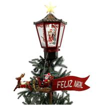 Ponteira Com Movimentos Para Árvore de Natal Som Luz Bivolt 42x23x20cm Saldão