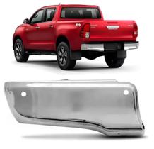 Ponteira Cromada C/ Furo Parachoque Hilux 2016 2025 Esquerdo