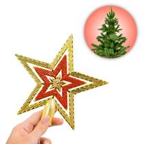 Ponteira de árvore de Natal Enfeite Estrela brilhante Decoração natalina festiva Ornamento reluzente