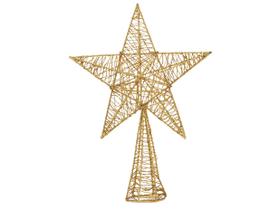 Ponteira de Árvore de Natal Estrela 25cm - Ouro Velho 1019158 Cromus