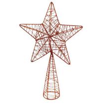 Ponteira De Árvore De Natal Estrela Bronze 30X20X6Cm Glitter - Inigual