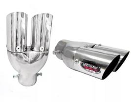 Ponteira de Escapamento Esportivo Alumínio Dupla Chanfrada 2 polegadas