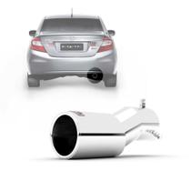 Ponteira de escapamento esportivo outs civic 2012 até 2016 aço inox top