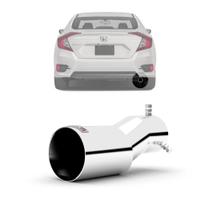 Ponteira de escapamento esportivo outs civic 2017 até 2019 aço inox special