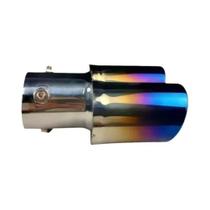 Ponteira De Escape Universal Em Aço Inoxidável Preto Com Saída Dupla Para Carro, Acessórios De Tubo