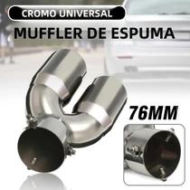 Ponteira De Escape Universal Para Carro De 3 Polegadas Em Aço Inoxidável Cromado Redonda