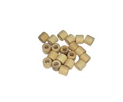 Ponteira de Madeira Cor Marfim Bolinha Canudo Rolo 10 mm 50 unidades