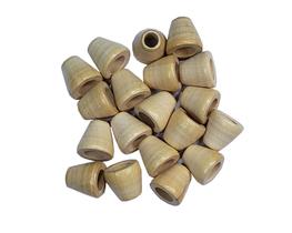 Ponteira de Madeira cor marfim Sino bolinha PCT 50 Unidades Ponteira de Madeira cor marfim Sino bolinha PCT 50 Unidades