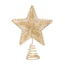 Ponteira de Natal - Estrela Raiada Ouro - 1 unidade - Cromus - Rizzo