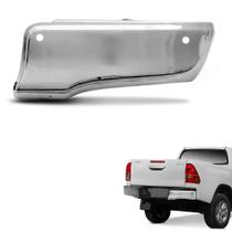 Ponteira de Parachoque Traseiro Hilux 2016 a 2023 Lado Direito Cromado Com Furo
