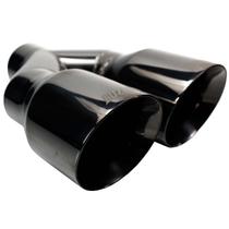 Ponteira Dupla em Aço Inox Luzian P027 Titanium Black - 3,5 Polegadas Ponteira Dupla em Aço Inox Luzian P027 Titanium Black - 3,5 Polegadas