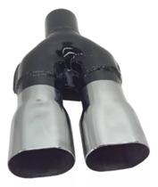 Ponteira Dupla Uno Parte Cromada Oval ''2'' X 1 3/4 X 75 mm Ponteira Dupla Uno Parte Cromada Oval ''2'' X 1 3/4 X 75 mm