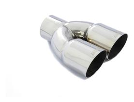 Ponteira Em Aço Inox Com Saída Dupla Luzian P008 - 2,5 Pol Prata Ponteira Em Aço Inox Com Saída Dupla Luzian P008 - 2,5 Pol Prata