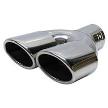 Ponteira Escapamento Dupla Esportiva Cromado Universal Inox Ponteira Escapamento Dupla Esportiva Cromado Universal Inox