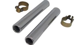 Ponteira Escapamento Fusca Cromada Modelo Original (par) + Abraçadeiras