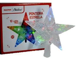 Ponteira Estrela 15cm Arvore Natal 10 Led Pisca Color 127v - Toop Natal