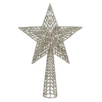 Ponteira Estrela C/glitter Champagne 27cm Florarte Ponteira Estrela C/glitter Champagne 27cm Florarte