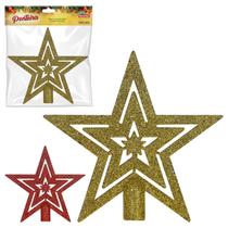 Ponteira Estrela com Glitter 18cm - Kaeka