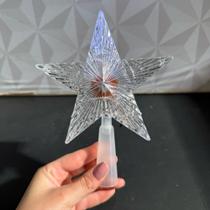 Ponteira estrela com LED a bateria para árvore de Natal enfeite com luz pontera colorida pendente