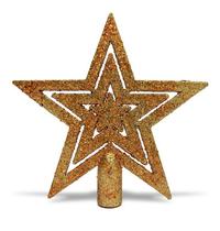 Ponteira Estrela P/ Árvore De Natal 15x15cm Dourado