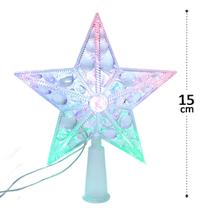 Ponteira estrela para árvore de natal led 15cm bolinhas - un