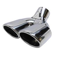 Ponteira Inox Dupla c/ Angulo - Volkswagen Fiat Chevrolet