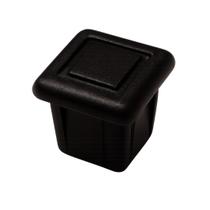 Ponteira Interna 20x20mm Quadrada Preta 10 Unidades