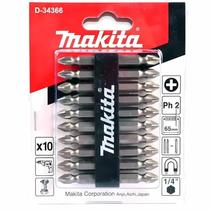 Ponteira Jogo Phillips 1/4 10 Pcs D-34366 - Makita Ponteira Jogo Phillips 1/4 10 Pcs D-34366 - Makita