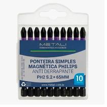 Ponteira Magnética Philips PH2 S2 Antiderrapante 65mm Metali Kit 10 Unidades Ponteira Magnética Philips PH2 S2 Antiderrapante 65mm Metali Kit 10 Unidades