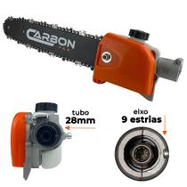 Ponteira Motopoda Motopodador de Galhos Sabre 30cm 12 Polegadas para Roçadeira a Gasolina Tubo 28mm 9 Estrias Carbon Fak
