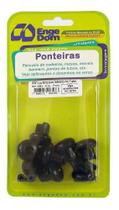 Ponteira Oval Encaixe Interno Preta 5/8 Pvc 8pçs