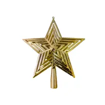 Ponteira Para Arvore 23cm Com Glitter Dourado