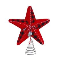 Ponteira Para árvore de Natal Star 24x25cm Dupla Face Com Guizo. Ponteira Para árvore de Natal Star 24x25cm Dupla Face Com Guizo.