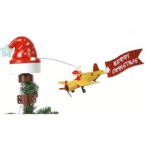 Ponteira Para Árvore Natal com Luz Led Músicas e Avião com Movimento 29x35x41cm Bivolt