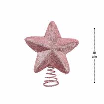 Ponteira para Arvore Natal Estrela Glitter Rs 15cm - RIO MASTER
